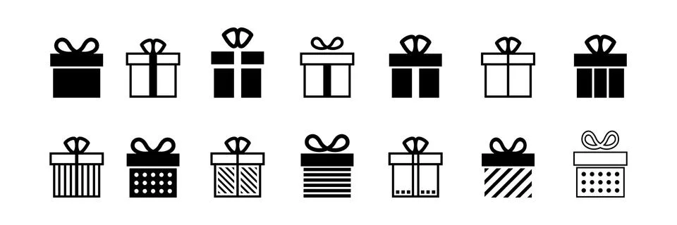 Gift box icon. Present symbol. Christmas box. Surprise with gift box. Vector Ilustración de archivo