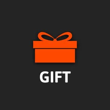 Gift box icon with ribbon, flat design Stock Illustration