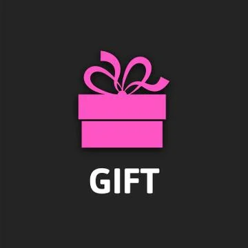 Gift box icon with ribbon, flat design Stock Illustration