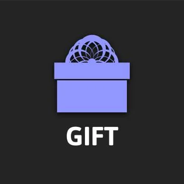 Gift box icon with ribbon, flat design Stock Illustration