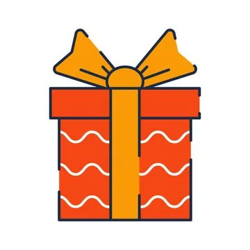 Gift box icon with ribbon. Vector illustration Stock Illustration