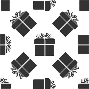 Gift box icon seamless pattern on white background. Flat design. Vector Stock Illustration