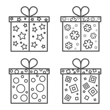 Gift box icon set Stock Illustration
