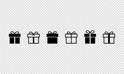 Gift box icon set. New Year, Christmas. Birthday concept. Surprise present. I Stock Illustration