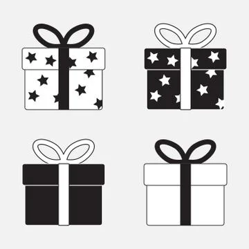 Gift box icon set. Vector illustration. Stock Illustration