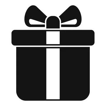 Gift box icon simple vector. Package deal promotion Stock Illustration