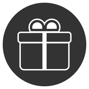 Gift box icon. A surprise box in black and white. Vector illustration. イラスト素材