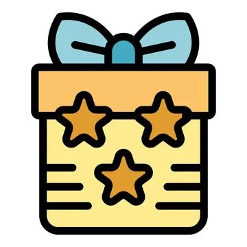 Gift box icon vector flat Stock Illustration