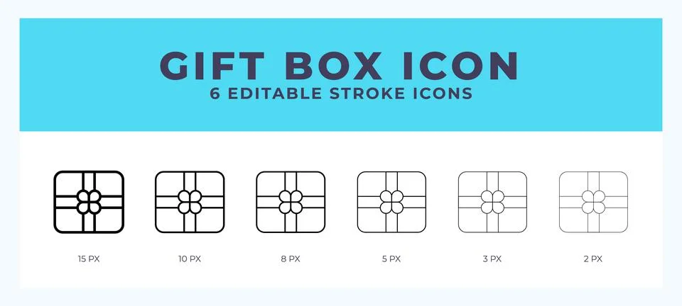 Gift box icon vector illustration. With editable stroke for web. App and more Illustrazione stock