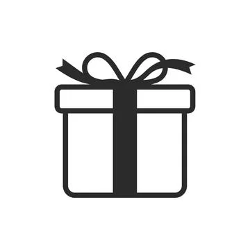 Gift Box Icon Vector Logo Template Ilustração Stock