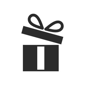 Gift Box Icon Vector Logo Template Ilustração Stock