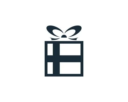 Gift Box Icon Vector Logo Template Illustration Design Stock Illustration