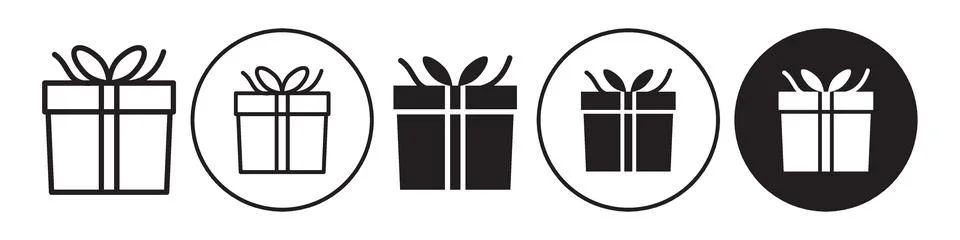 Gift Box Icon vector set collection for web 스톡 일러스트