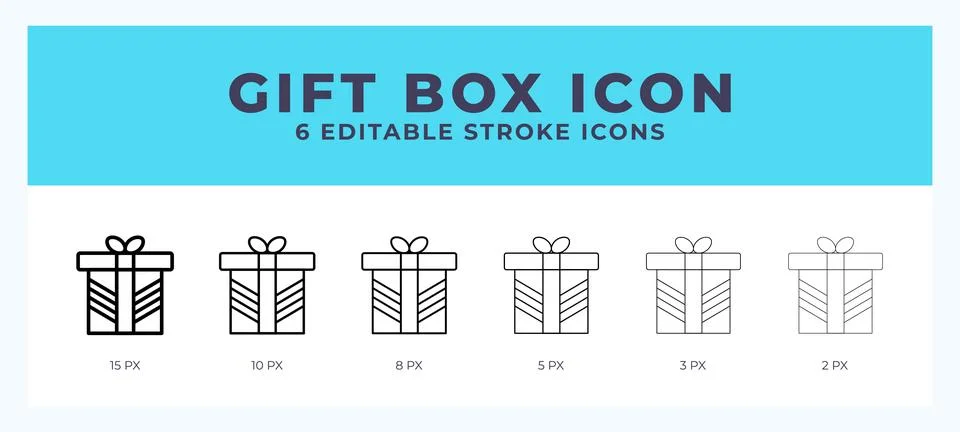 Gift box icon vector for web. And mobile app. Editable stroke outline icon. Illustrazione stock