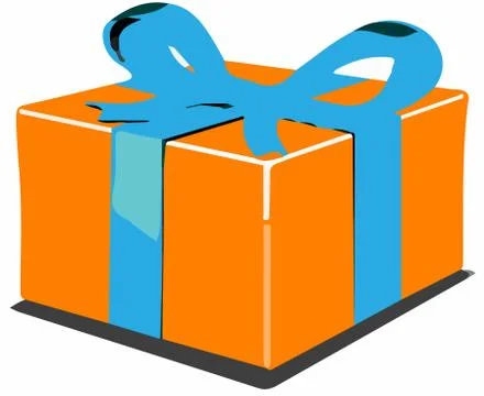 A gift box icon on white background Stock Illustration
