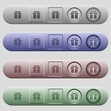 Gift box icons on menu bars Stock Illustration