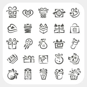 Gift box icons set Stock Illustration