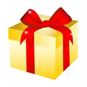 Gift box illustration isolated in flat cartoon Stock Illustration