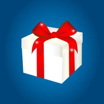 Gift box illustration isolated in flat cartoon style Stock Illustration