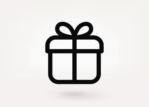 Gift box illustration. Linear vector linear icon Stock Illustration