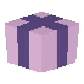Gift box illustration with pixel theme Stock Illustration