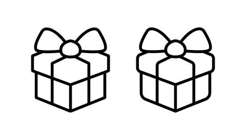 Gift box isolated icon. Gift box outline symbol vector illustration Stock Illustration
