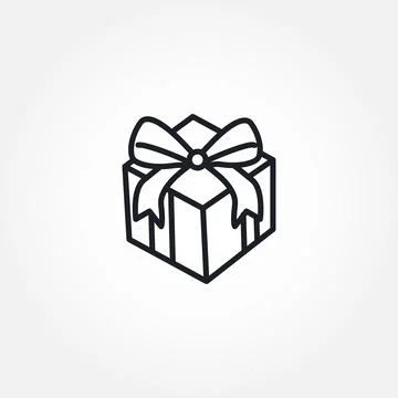 Gift box isolated vector line icon. Stock Illustration