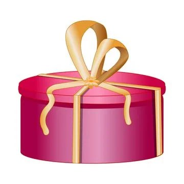 Gift box isolated on white background. Greeting red gift box. Stock Illustration