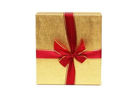 Gift box isolated on the white background Stock Photos