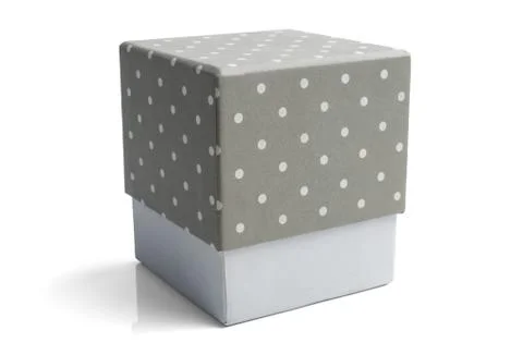 Gift box isolated on white background with reflection Stock Photos