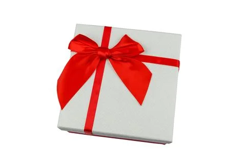 Gift box isolated on a white background. Top view Foto stock