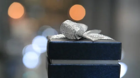 Gift box for jewelry Video stock 36787782