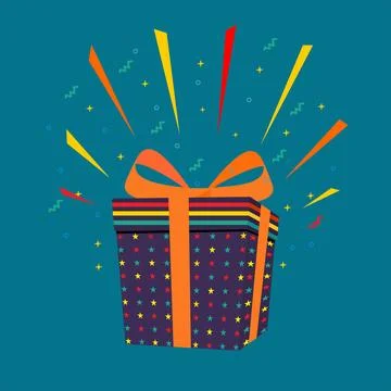 Gift box of juneteenth freedom day with juneteenth pattern Stock Illustration