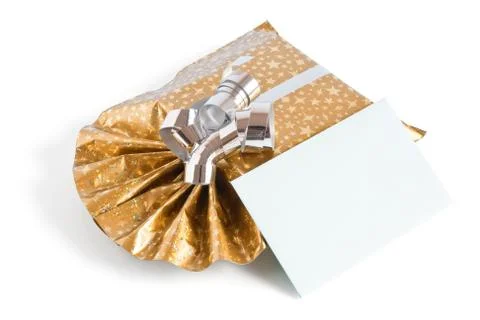Gift box with letter Stock Photos