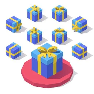Gift box with lid Stock Illustration