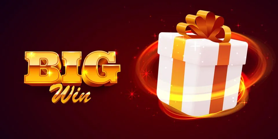 Gift box with light explosion. Big win concept. Stock Illustration
