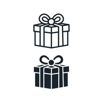 Gift Box line and flat icon. E-commerce and shopping. Ilustração Stock