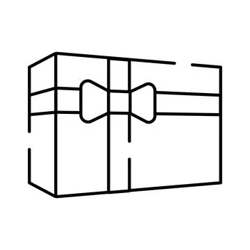 Gift box line art present for celebration Stock Illustration