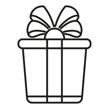 Gift box line art present celebrating holidays Stock Illustration