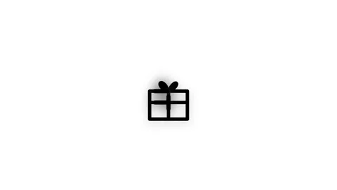 Gift Box Line Icon Animation Loop White Background Stock Footage 337870915
