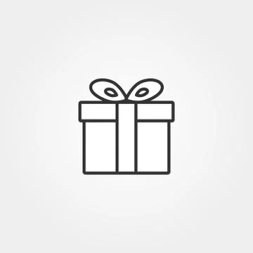 Gift box line icon. Editable stroke. Flat style design. Vector illustration. Illustration