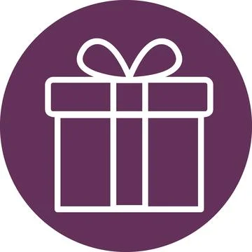 Gift Box Line Icon Isolated Graphic Stock Illustration