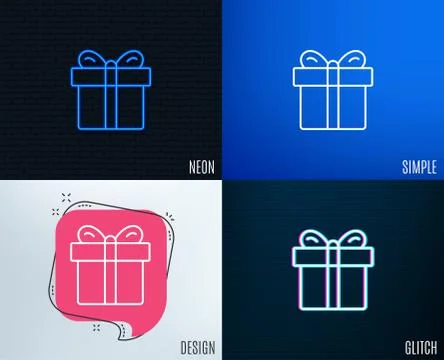 Gift box line icon. Present sign. Stock Illustration