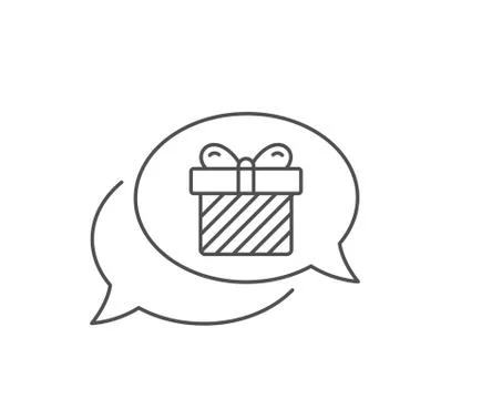 Gift box line icon. Present sign. Vector Ilustración de archivo