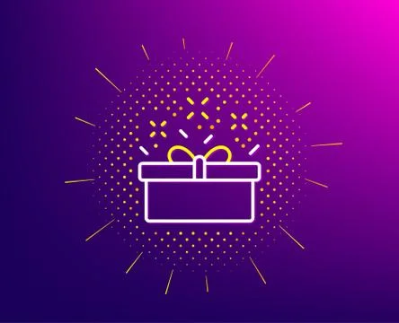 Gift box line icon. Present sign. Vector 스톡 일러스트