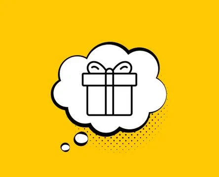 Gift box line icon. Present sign. Vector Stock Illustration