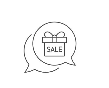 Gift box line icon. Present sign. Vector Ilustración de archivo