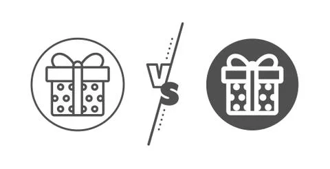 Gift box line icon. Present sign. Vector Ilustración de archivo