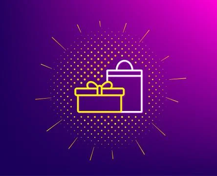 Gift box line icon. Present sign. Vector Illustrazione stock