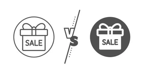 Gift box line icon. Present sign. Vector Ilustración de archivo